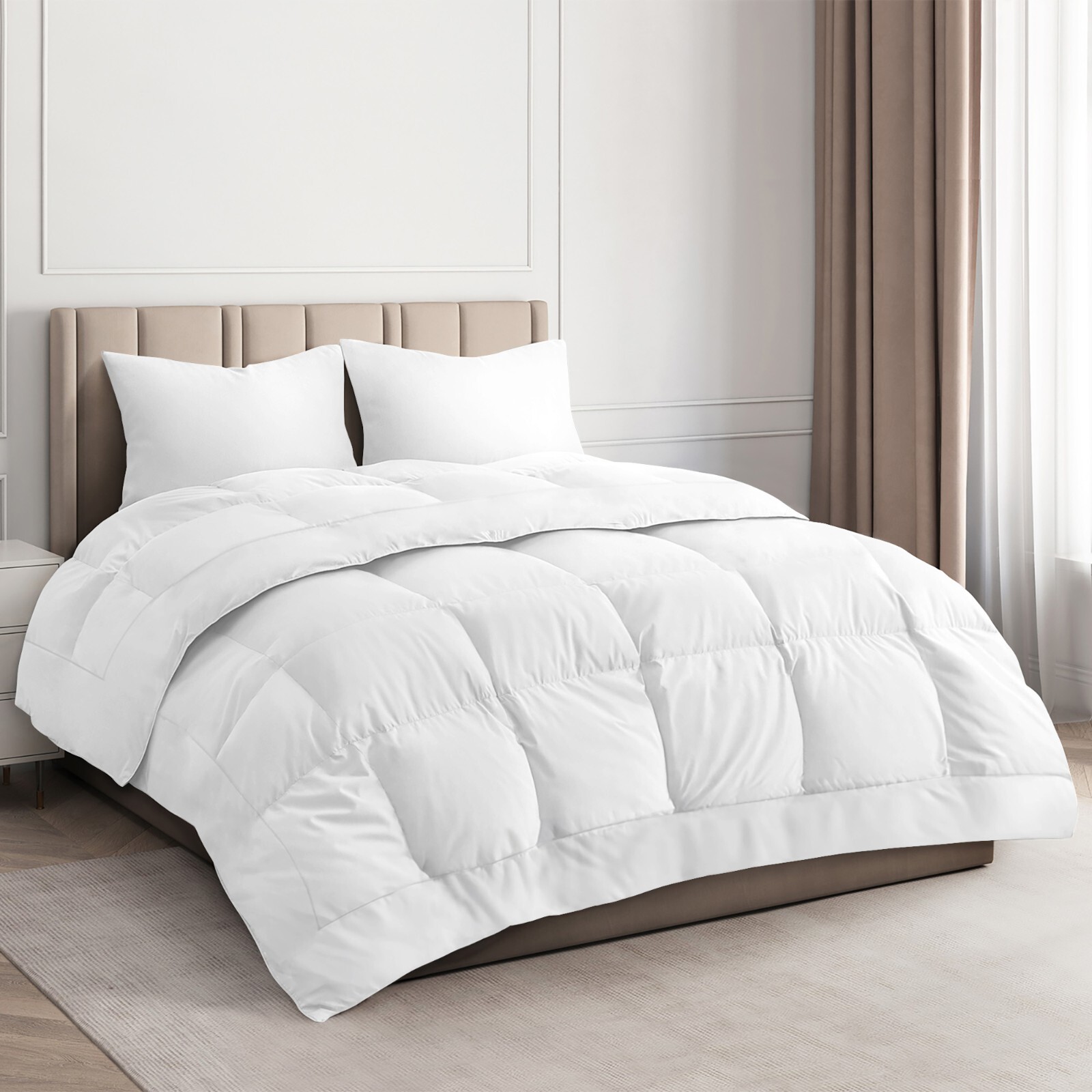 Alternative Down Comforter, All Season Fluffy & Cozy Duvet Insert by CGK Linens