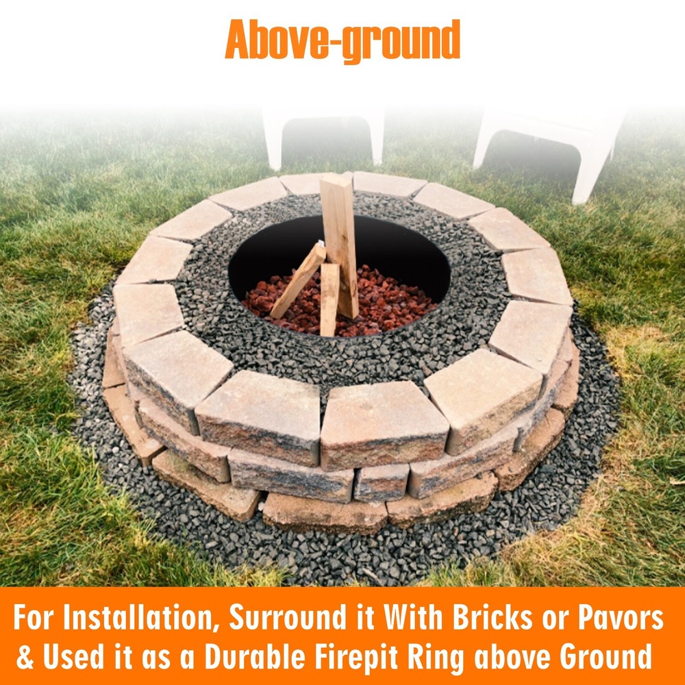 Fire Ring - 36"Dia & 10"H- 2mm - Outside Fire Pit Insert - Round Fire Pit Liner