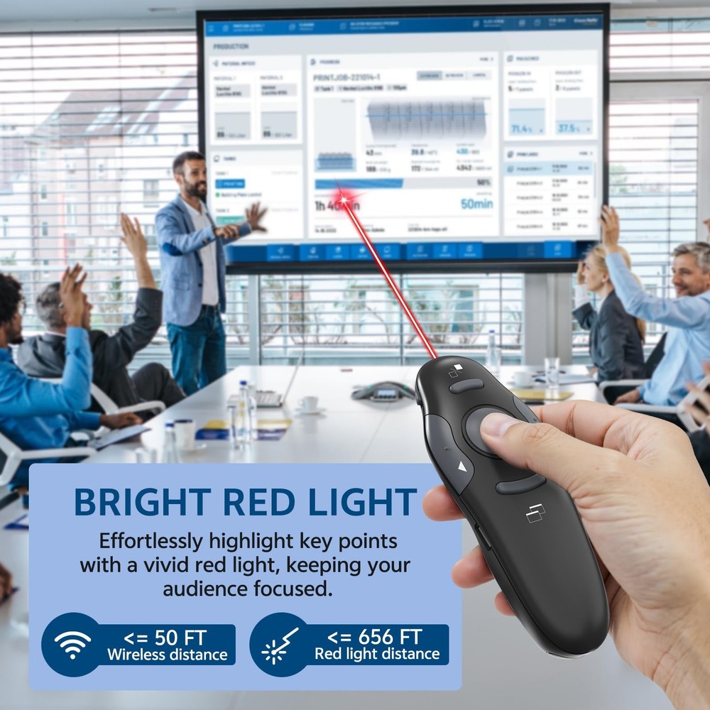 USB C Rechargeable Wireless Presenter Remote Powerpoint Clicker Storage Case