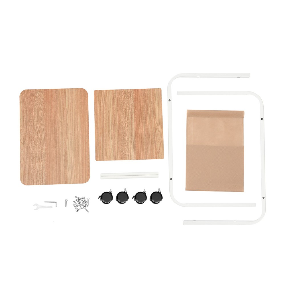 C-Shaped Side Table Sofa Bed Side Table With 4 Wheels Coffee Table Laptop Stand