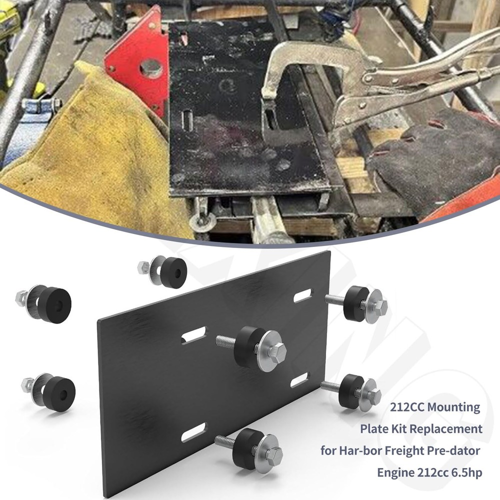 Mounting Plate Kit Compatible with Harb-or Freight Predator Engine Black