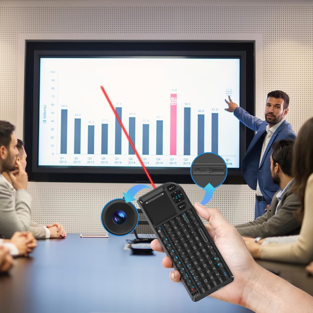 Mini Keyboard with Touchpad, Mini Bluetooth Keyboard, 2.4G Ultra-Thin Handhel...