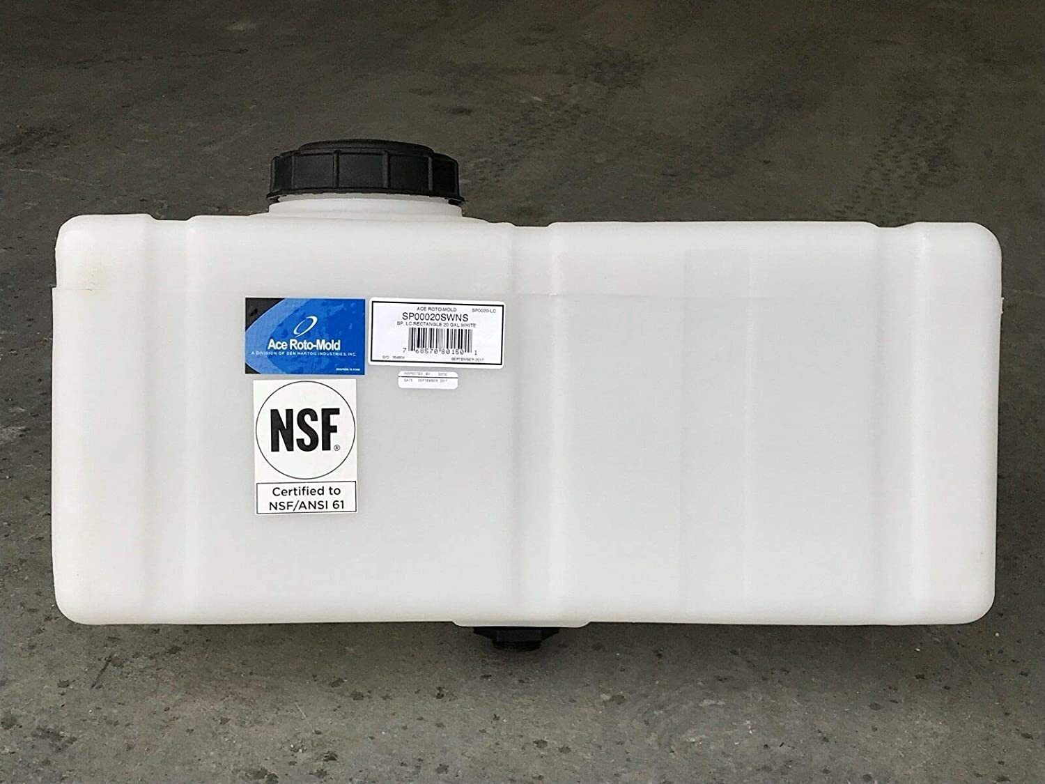 SP0020-LC Ace Roto-Mold 20 Gallon Sumped Rectangular Applicator Tank 28x14x12