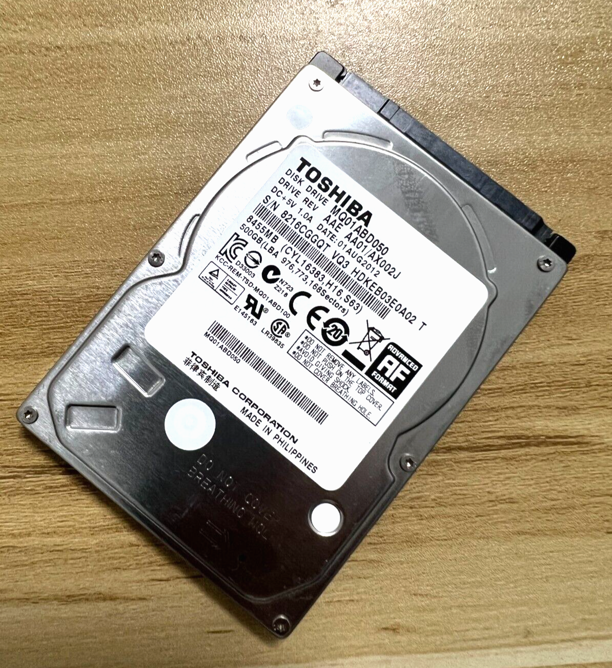 Toshiba 500GB MQ01ABD050 5400RPM SATA 3Gb/s 2.5" Laptop HDD Hard Disk Drive