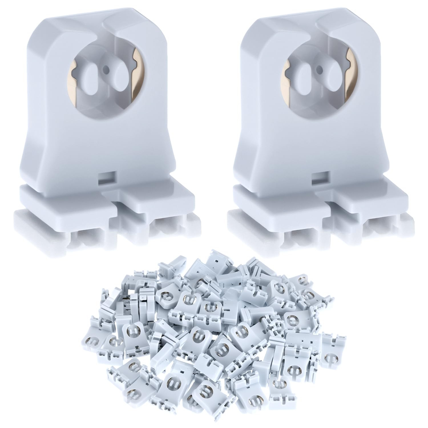 QWORK Non Shunted LED Tombstones T8 T10 T12 Lamp Holder - 100 Pack, Tube Replace