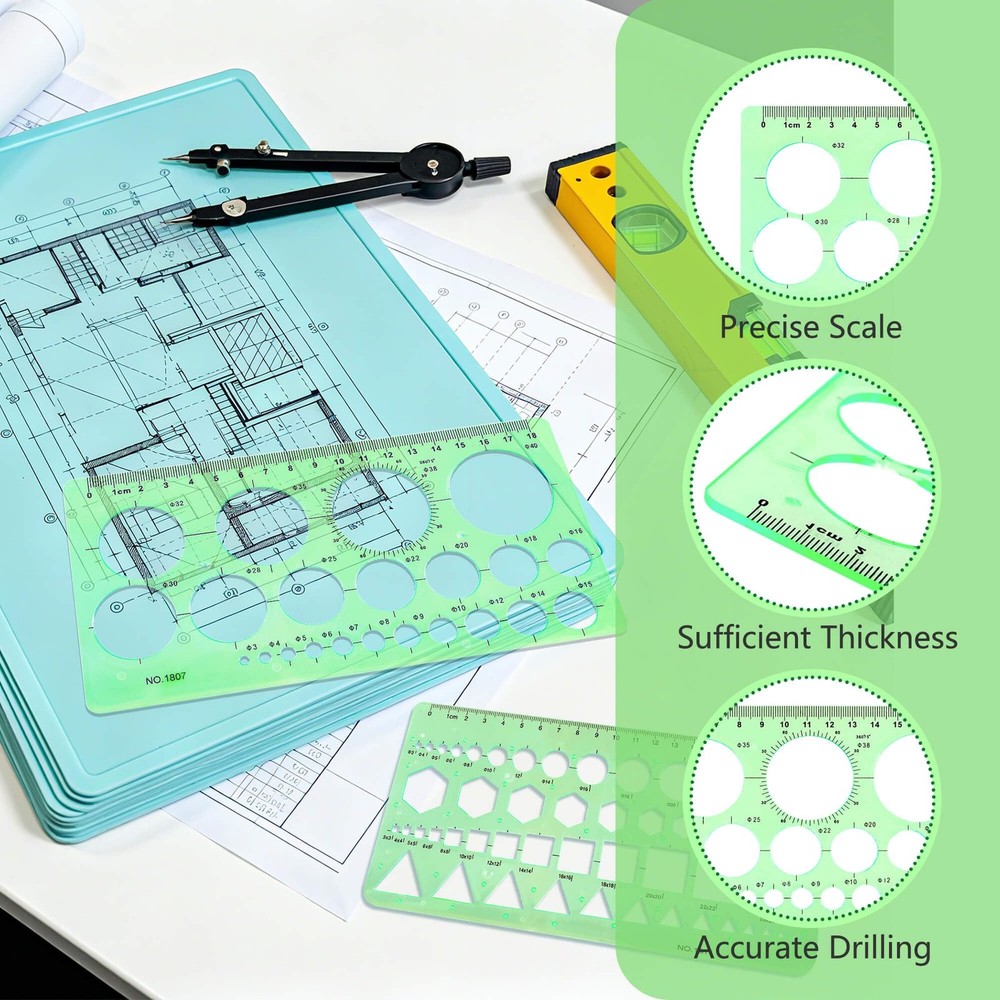 3PCS Circle Template，Plastic Circle Stencils, Geometric Circle Template for D...