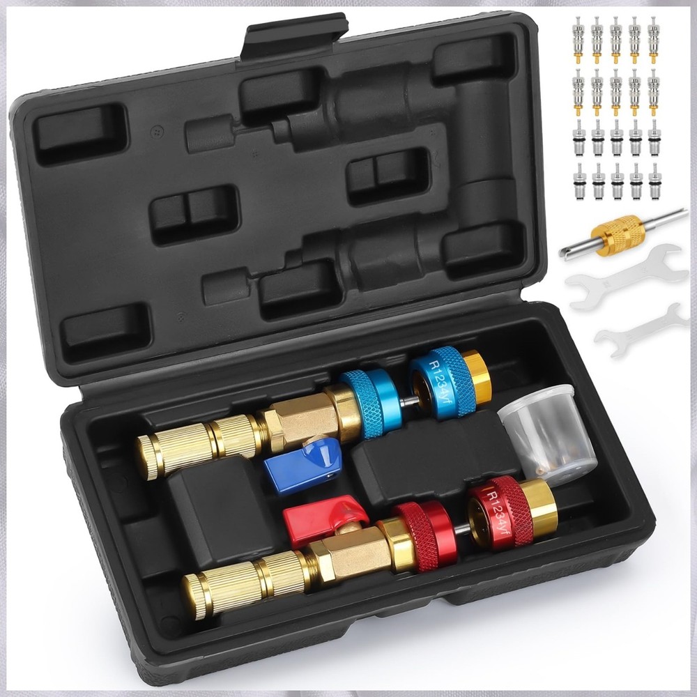 US-FREESHIP  Valve Core Quick Remover Installer Tool Set, High Low Pressure