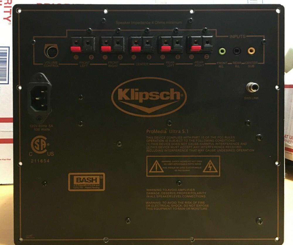 Klipsch ProMedia 5.1 AMPLIFIER Ultra / THX Noctua Cooled $30 Core refund SurgeX