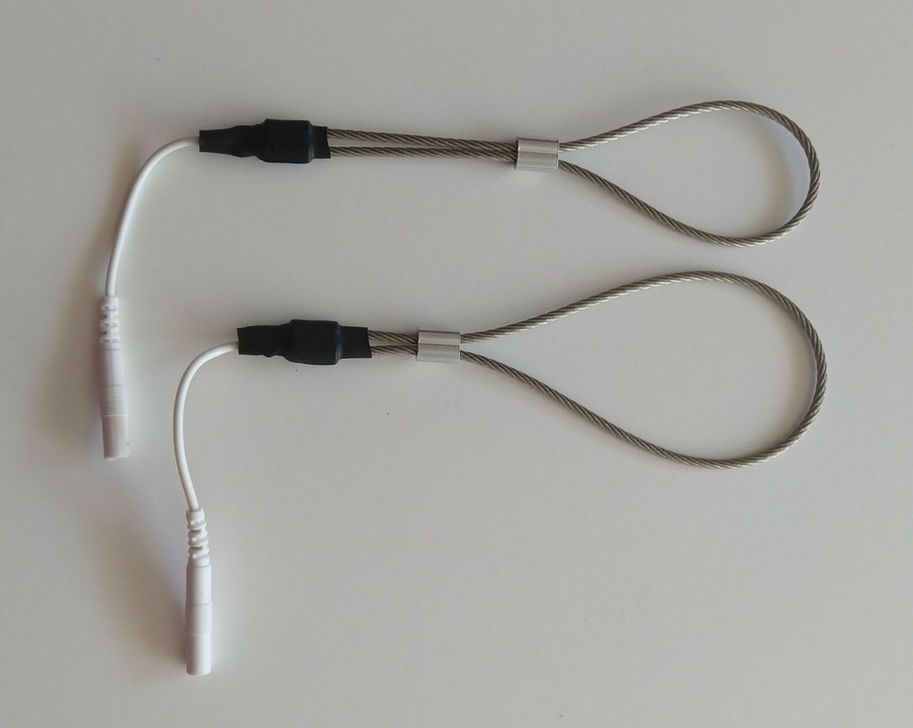 2 loop electrodes metal stimulation current E-STIM ESTIM TENS EMS EROSTEK