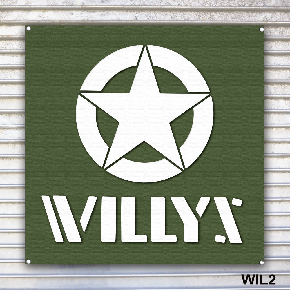 Willys Emblem Banner Sign Wall Art
