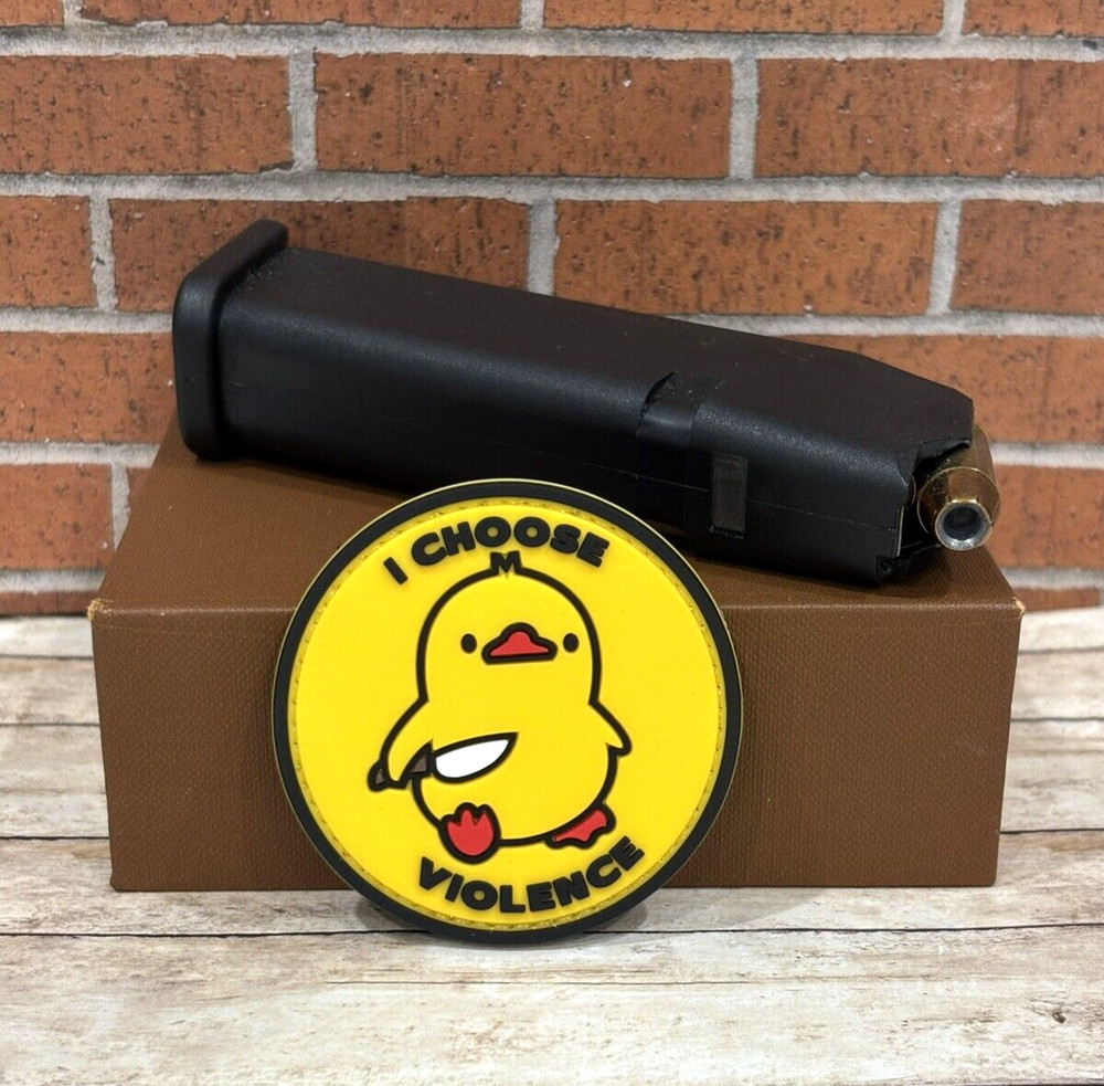 Tactical Morale Patch - PVC Duck Patch - Funny I Choose Violence Knife Patch