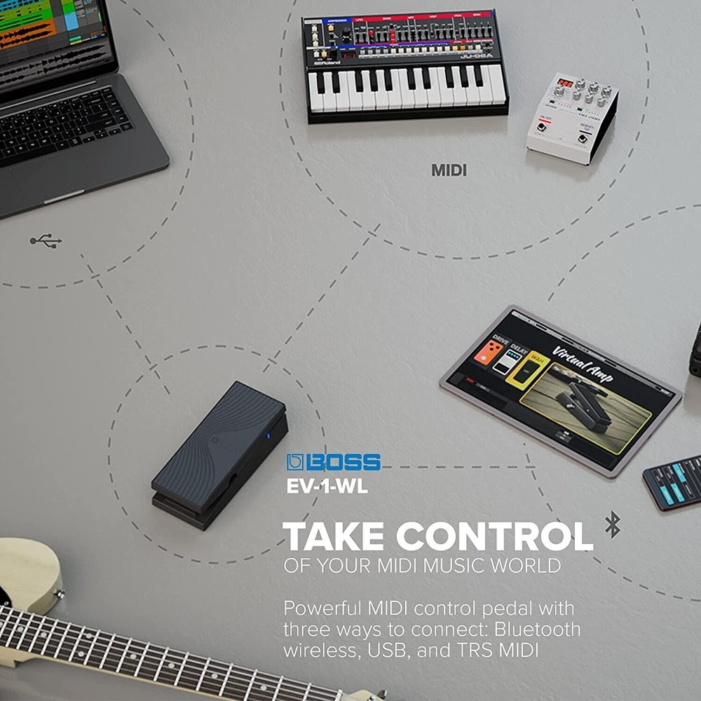 Boss EV-1-WL Wireless MIDI Expression Pedal NEW