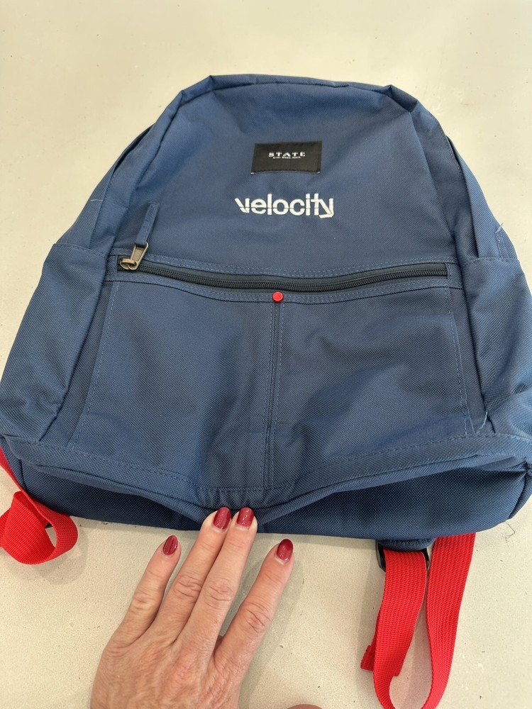 Velocity Dance Competition Backpack Blue Red