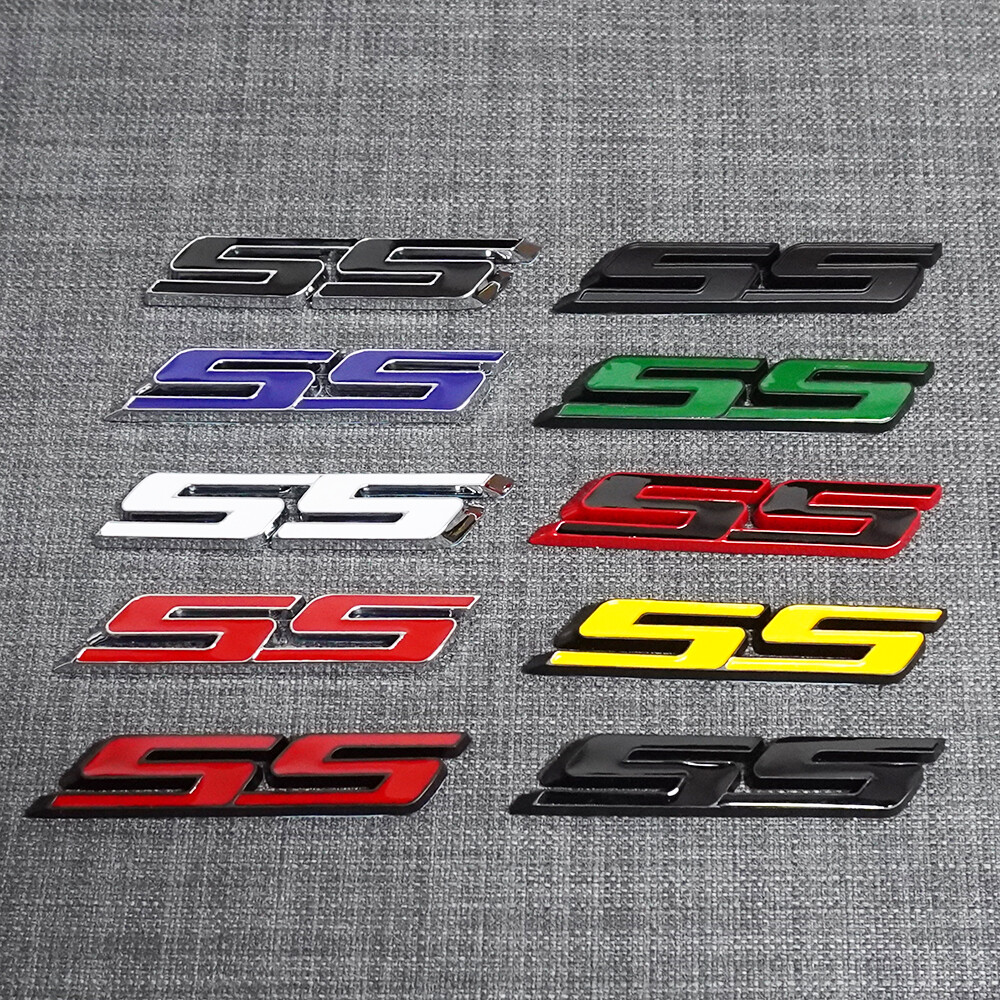 For SS Badge Fender Trunk Emblem Decal Red -3Pc