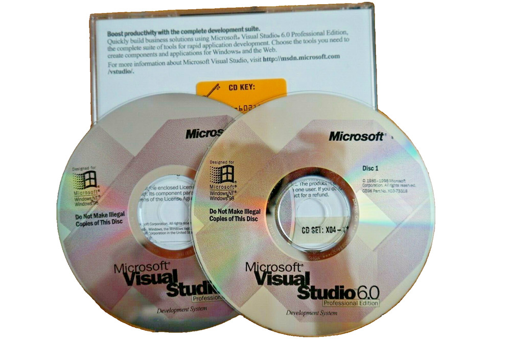 Microsoft Visual Studio Professional 6.0 VS 6 FULL VERSION BASIC WIN 95 ~ 11 #1