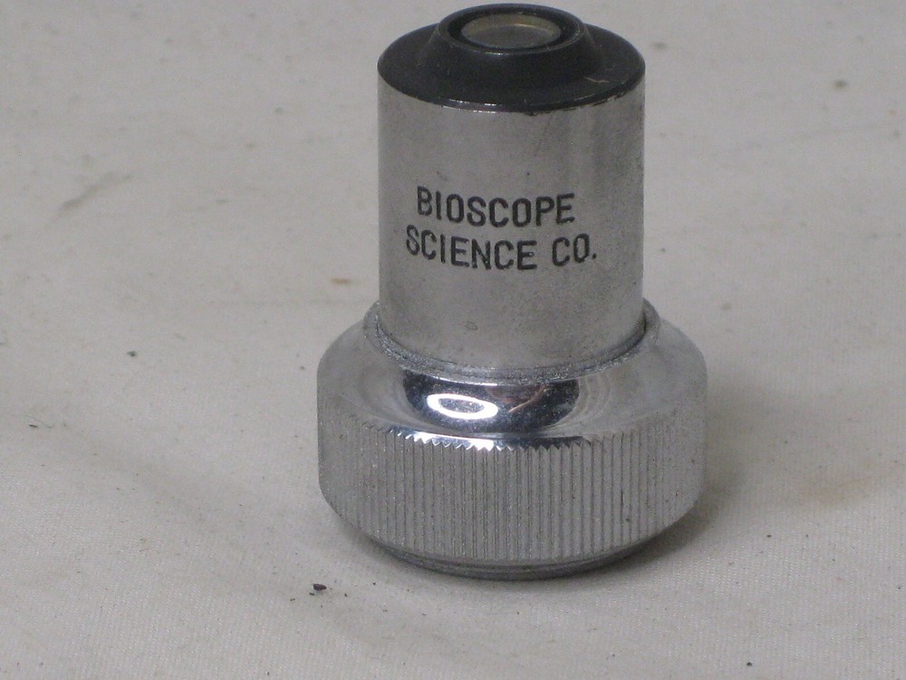 vintage 16mm NA.25 BIOSCOPE SCIENCE CO. Lens microscope objective part