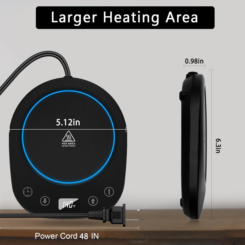 Coffee Mug Warmer 7 Temp Settings 1-12H Timer & Fast Heating Auto Shut Off ...