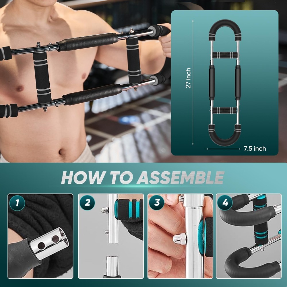 SakerPlus Twister Arm Trainer: Adjustable Chest Expander & Forearm Strength Work
