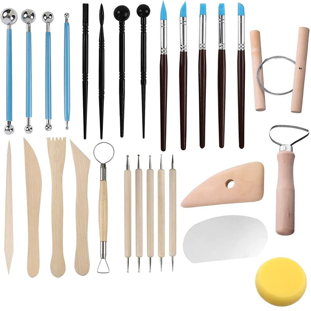 Clay Tools 40PCS Pottery Tools Clay Sculpting Tools Polymer Clay Tools Kit Ce...