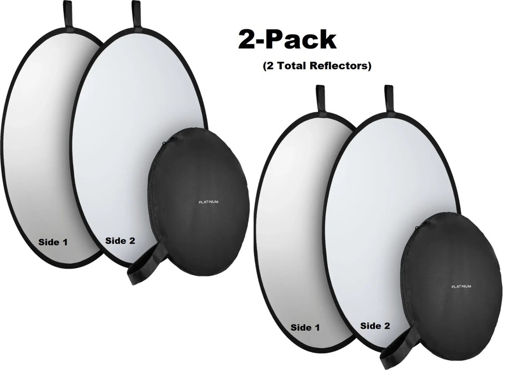NEW 2-Pack Silver & White 32" 80cm Collapsible Light Reflector SLR Camera Studio