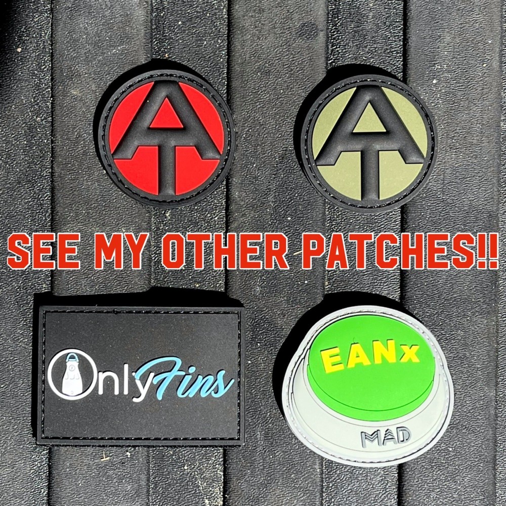 EANx Easy Button PVC Morale patch, 2.5 inch Hook & Loop Attachment, NITROX Scuba