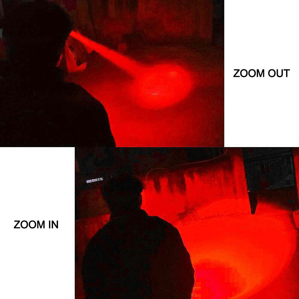 Predator Sensor LED Headlamp Head Torch Red Light USB Rechargeable Zoomable Lamp