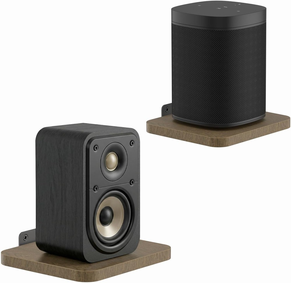 Versatile Wall Mounted Speaker Shelf for Compact Designs - Supports 7 lbs - 5.9"