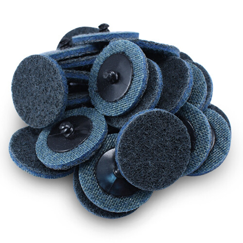 100 Pack- 2" Roloc Surface Conditioning Discs Fine - Blue Quick Change Prep Pads