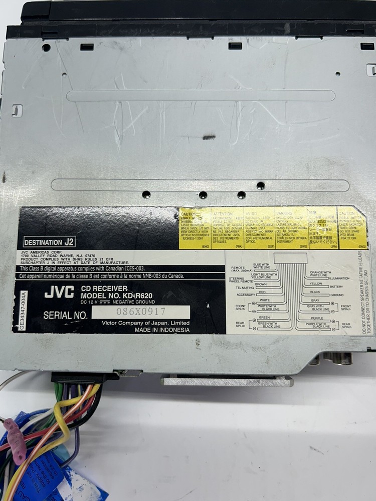JVC KD-R620 CD Player In Dash Receiver