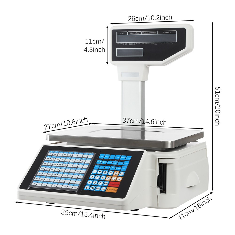 Electronic Weight Scale With Thermal Label Printer Digital Price Computing Scale