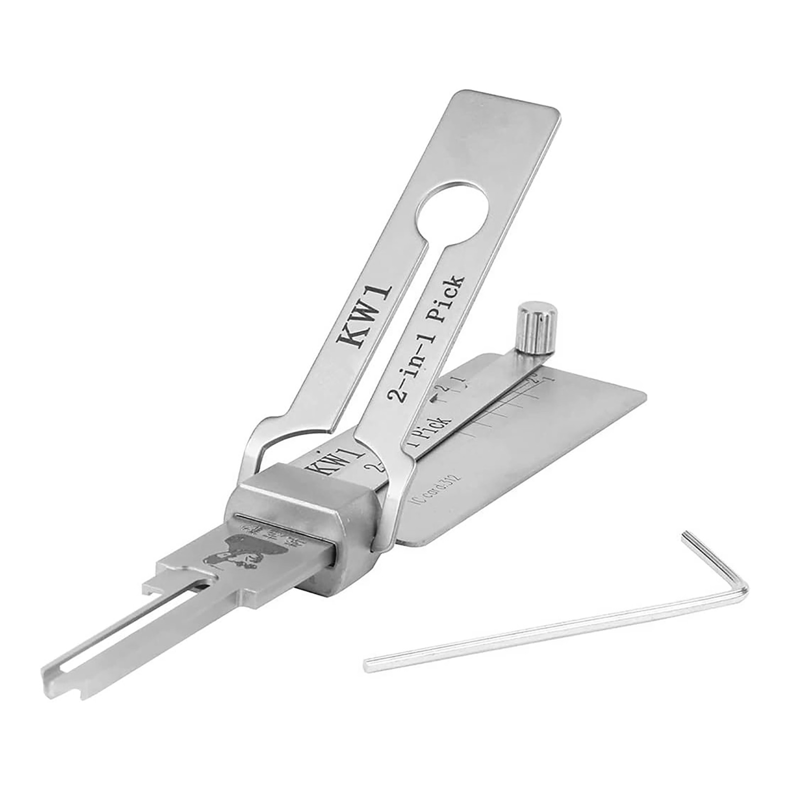 Precision-Hand-Grav-2in1-Pick-Tools 304-Stainless-Steel-Key-Decoder-Model-KW1