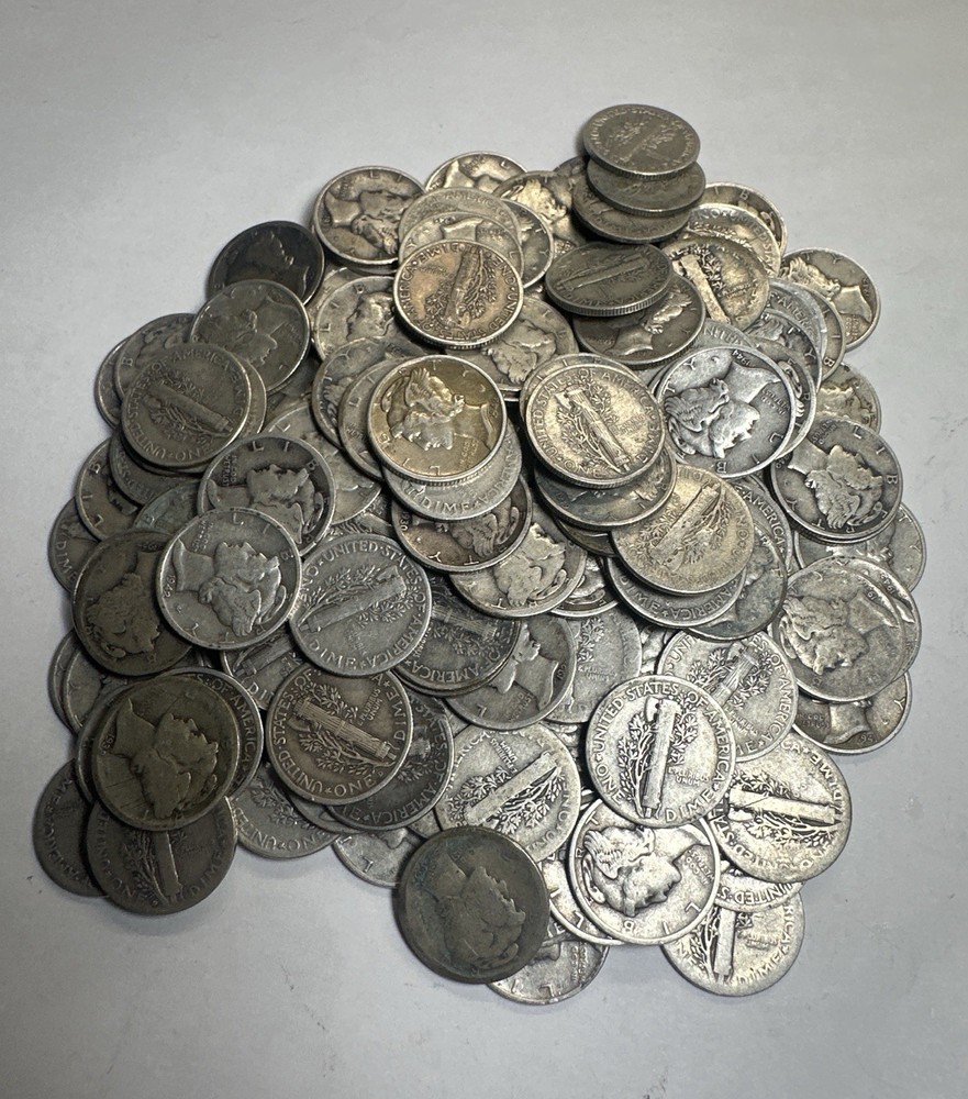 2 Mercury Dimes 90% Silver Set Random Dates Circulated US Coins