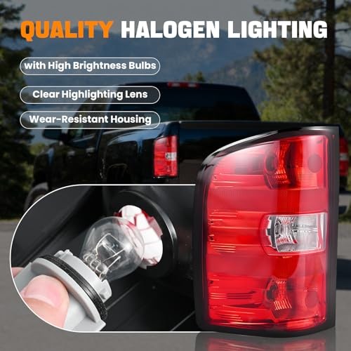 Tail Light Assembly Compatible with 2007-2013 Chevy Silverado Left Driver Side