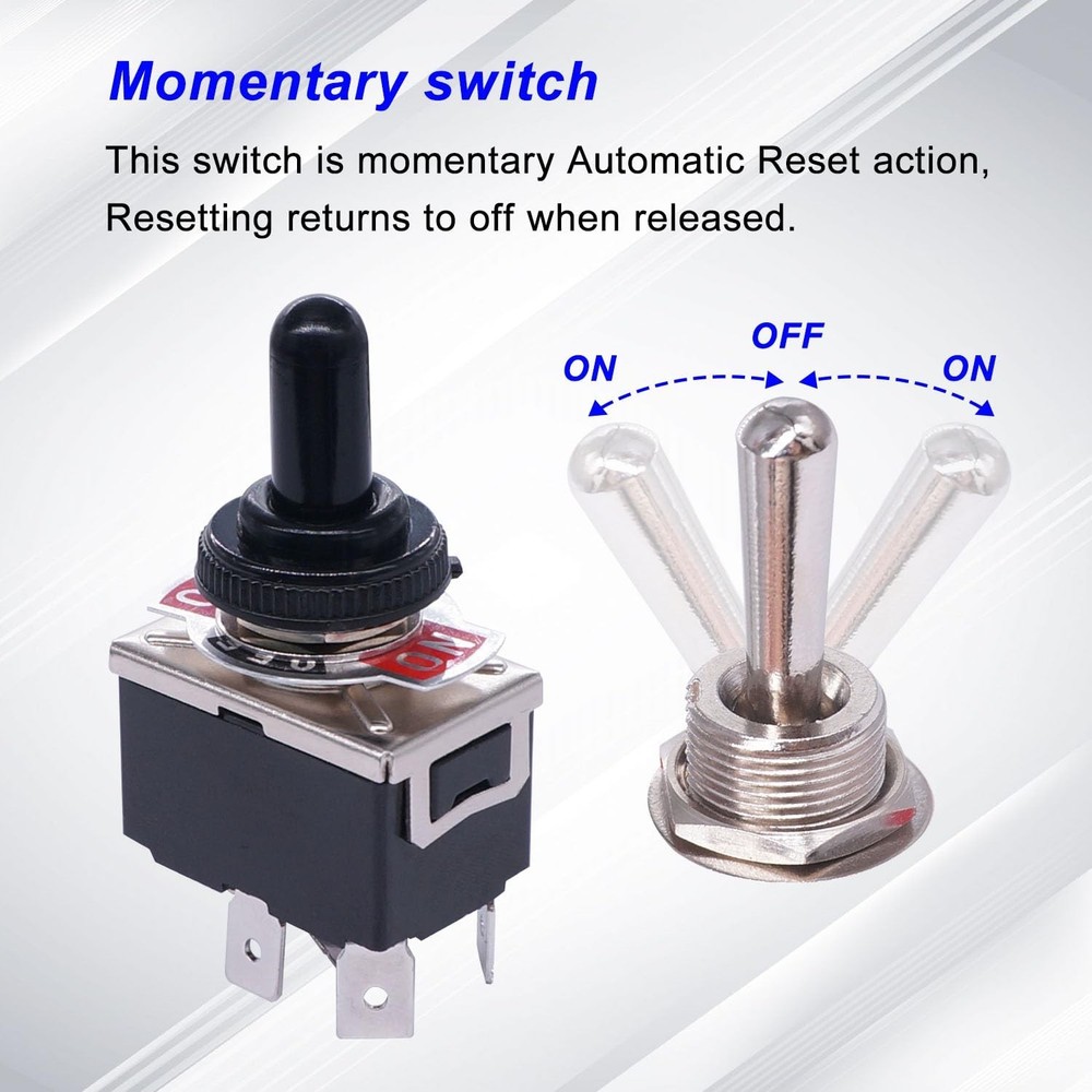 Durable 4-Pin Toggle Switch for RV Motor Control - Momentary & Waterproof