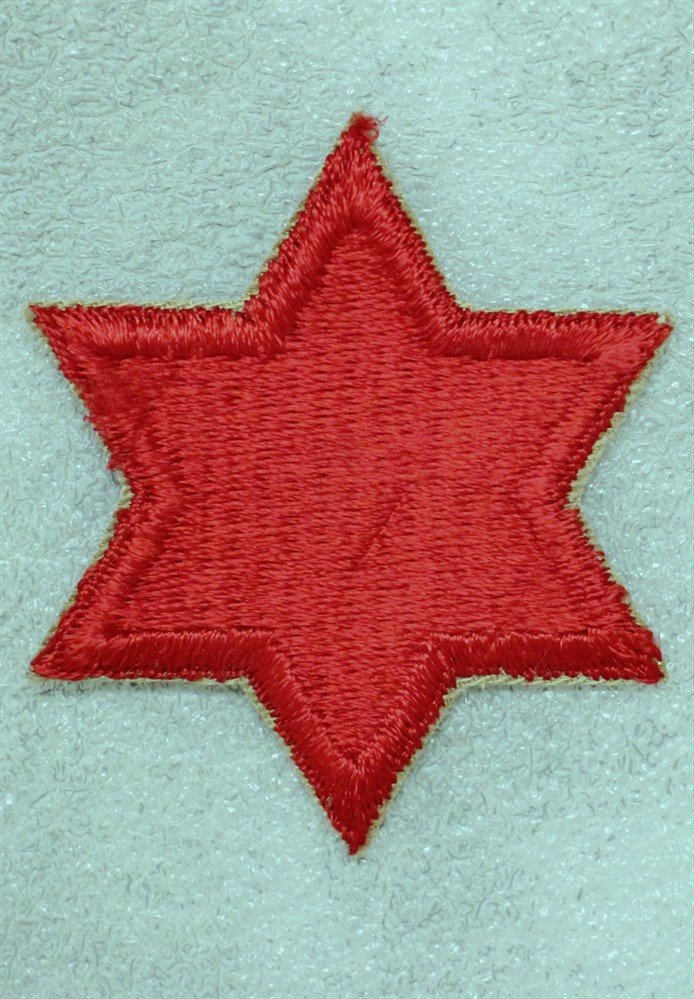Army Patch: 6th Infantry Division, cut edge