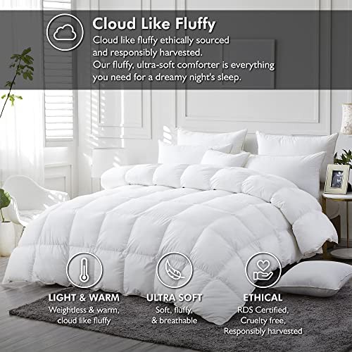 Luxurious White Solid Medium Weight Queen White (Medium Weight) / All-season