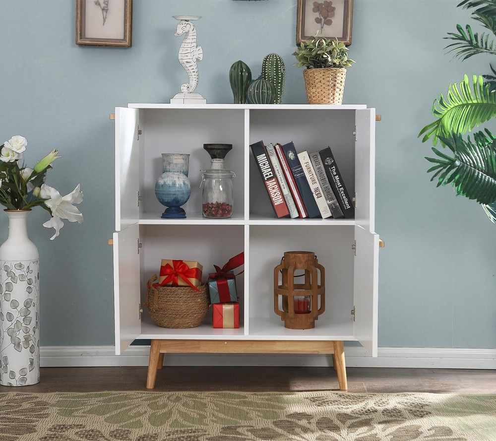Accent Storage Cabinet 4 Doors Decorative Cabinet Buffet & Sideboard