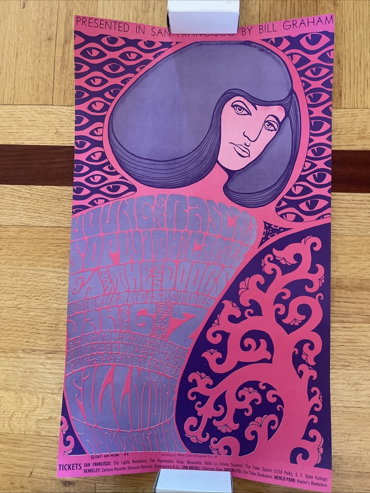 Bill Graham BG #44 Poster Fillmore Auditorium Doors 1st Print 1/6-8/1967