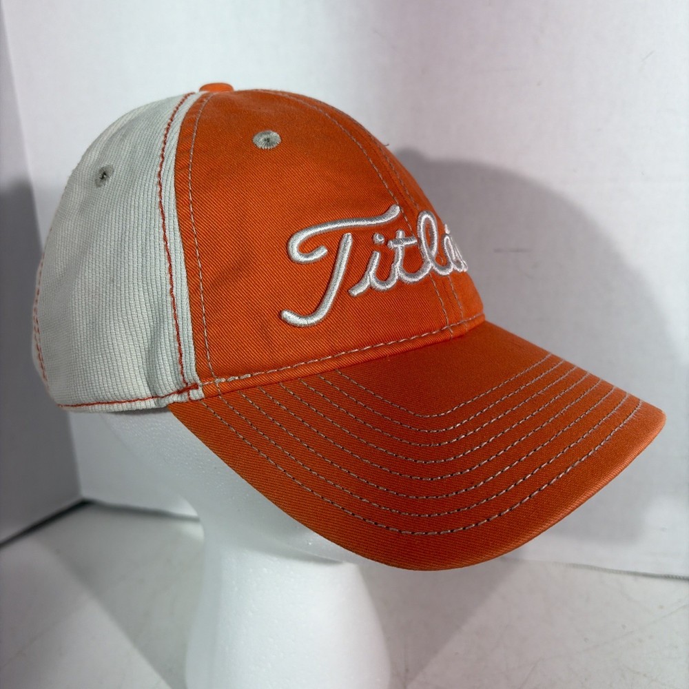 Titleist Orange Cream Golf Baseball Cap Hat Strap Back Adjustable
