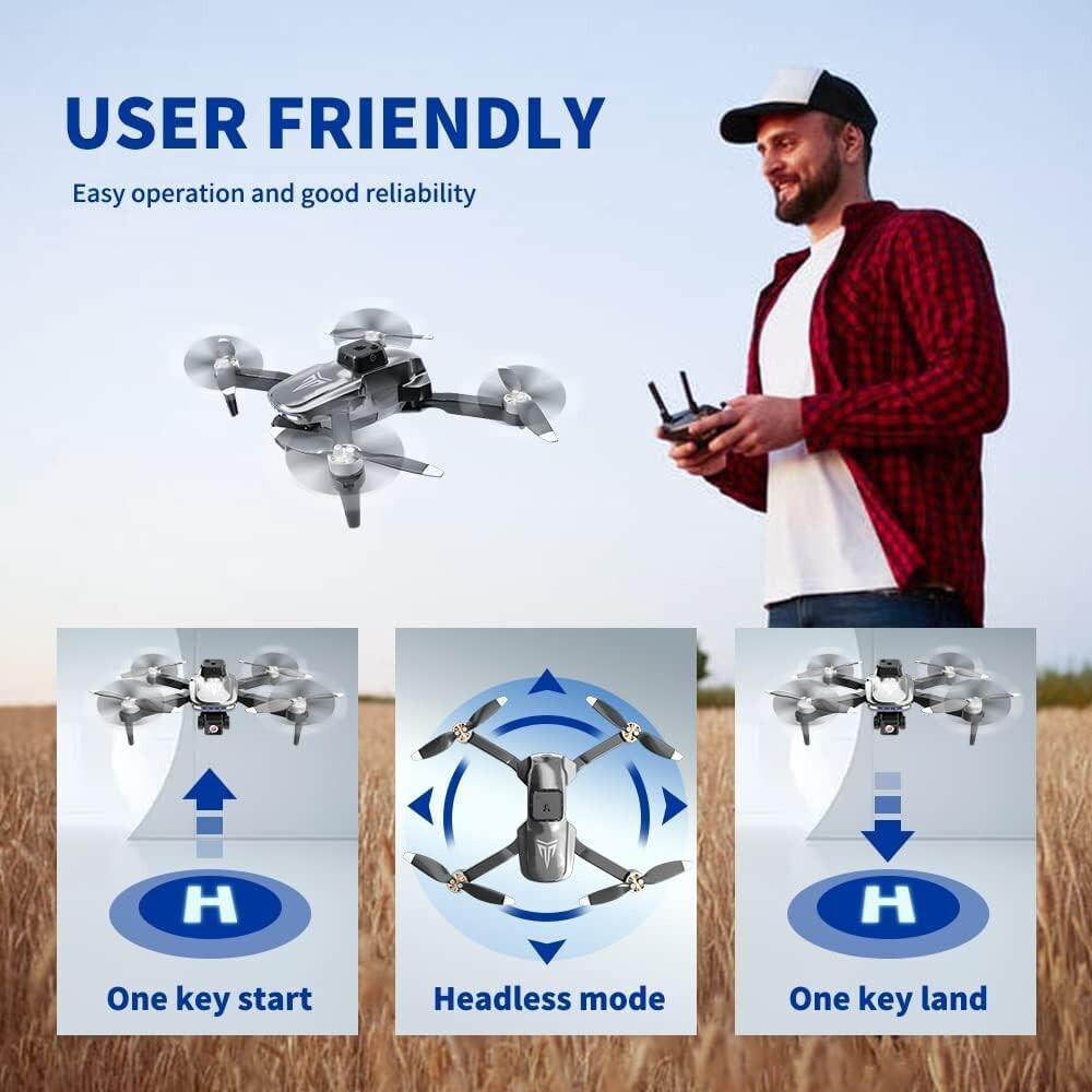 ... Brushless Motor Drone with Camera-4K FPV Foldable Drone with Carrying Case