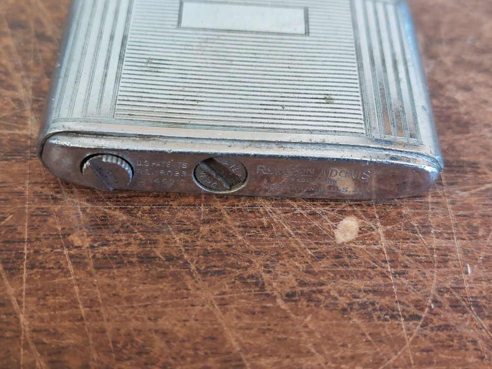 Vintage RONSON "Adonis" Pocket Cigarette Lighter Fair Shape