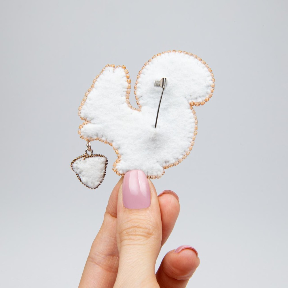Crystal Art Beadwork kit for creating brooch Squirrel BP-326C