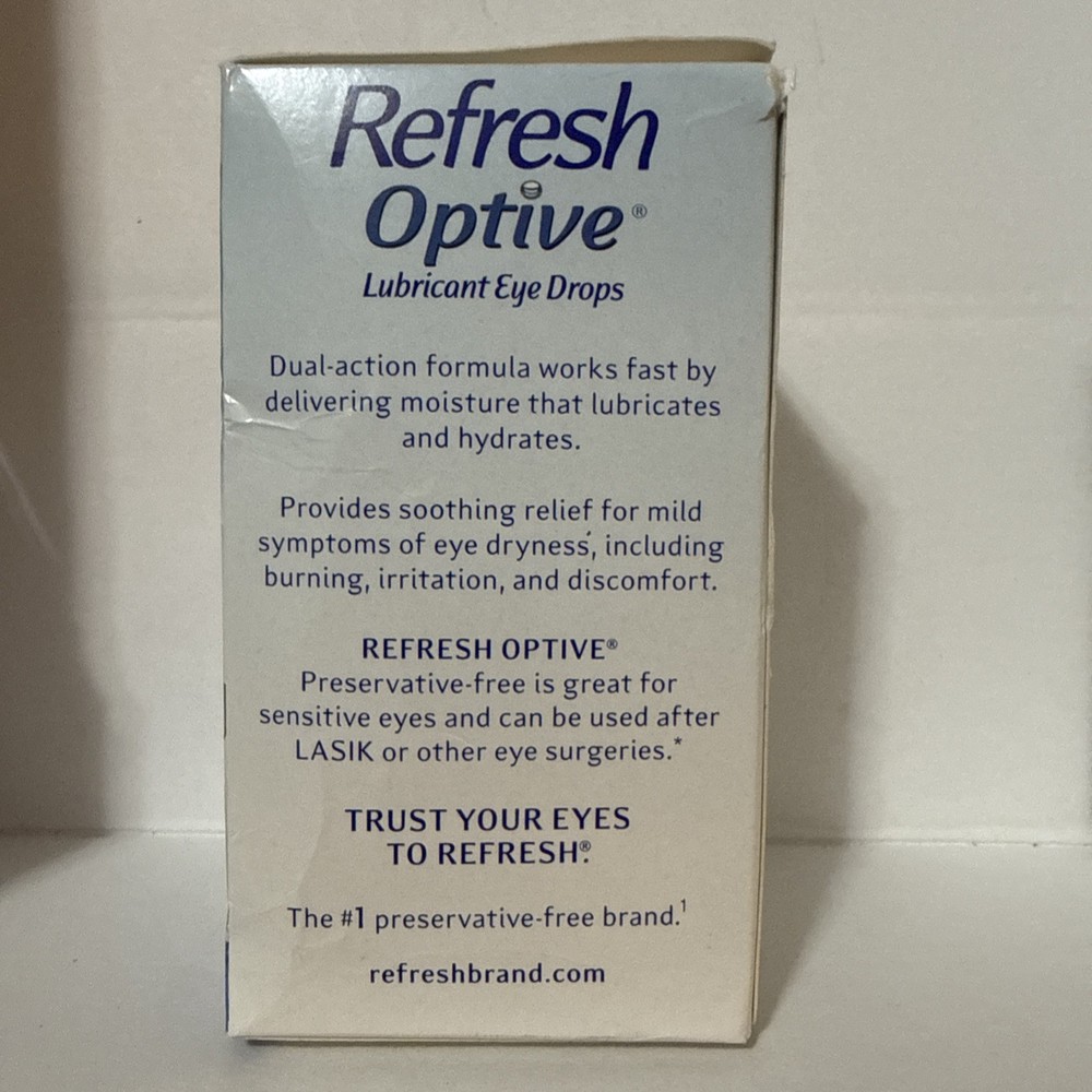 REFRESH Optive Preservative-Free Eye Drops 60 Vials Lubricates Hydrates