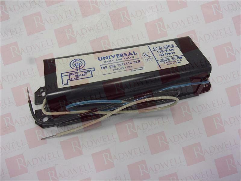 UNIVERSAL LIGHTING TECHNOLOGY 220-B / 220B (NEW IN BOX)