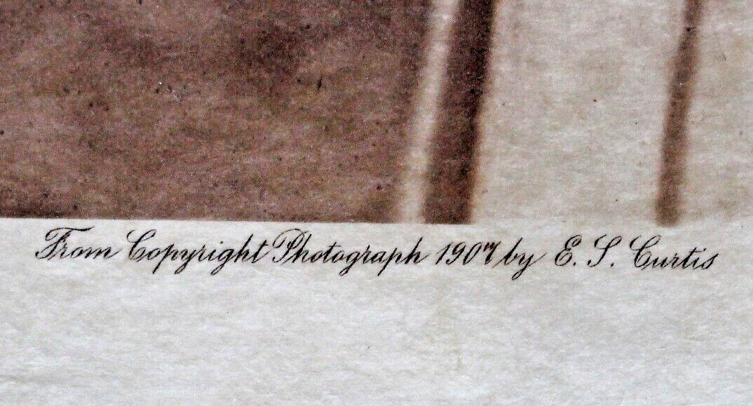 Original E S Curtis Large Format Photogravure on Japan Vellum "Gathering Hanamh"