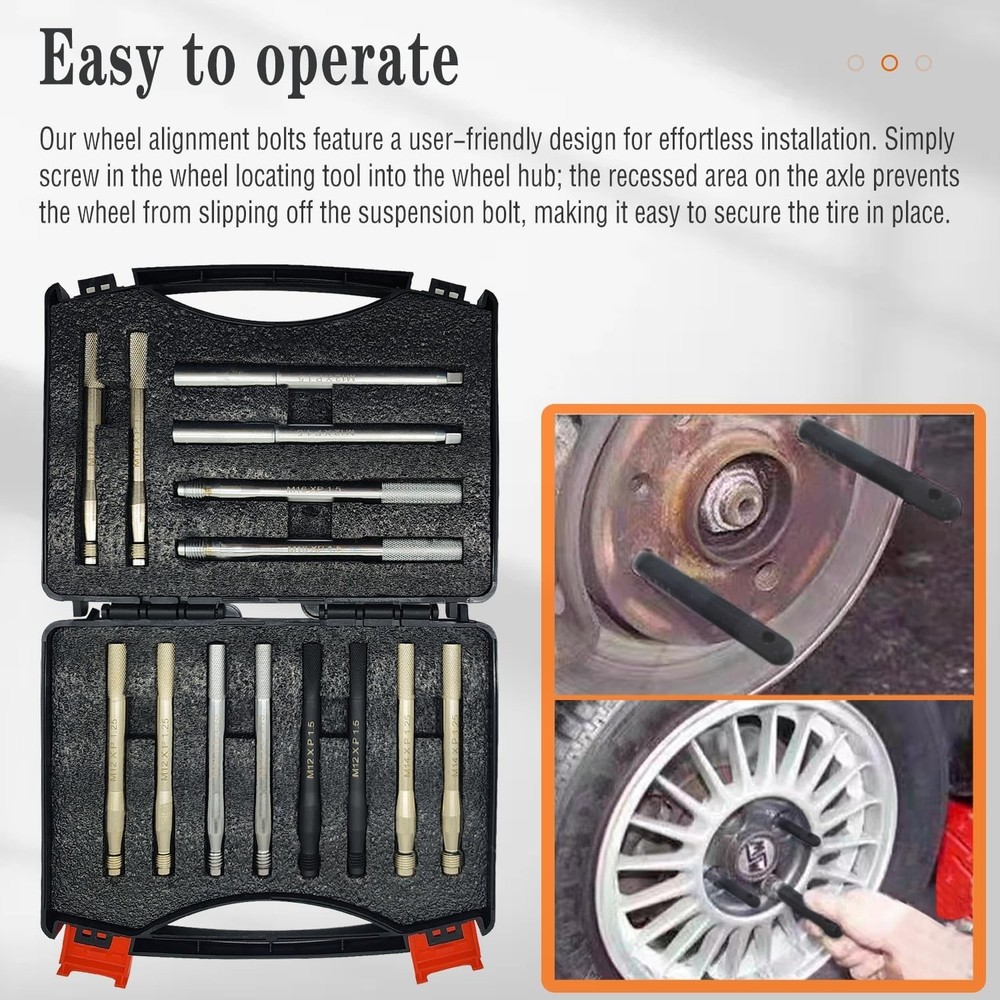Heavy-Duty 14Pcs Wheel Stud Alignment Set - Durable Stainless Steel Construction