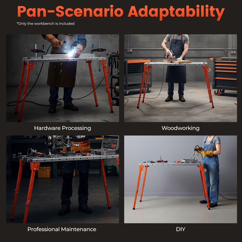 Steel Portable Welding Table Welding Workbench Table Folding Work Bench Silver!!