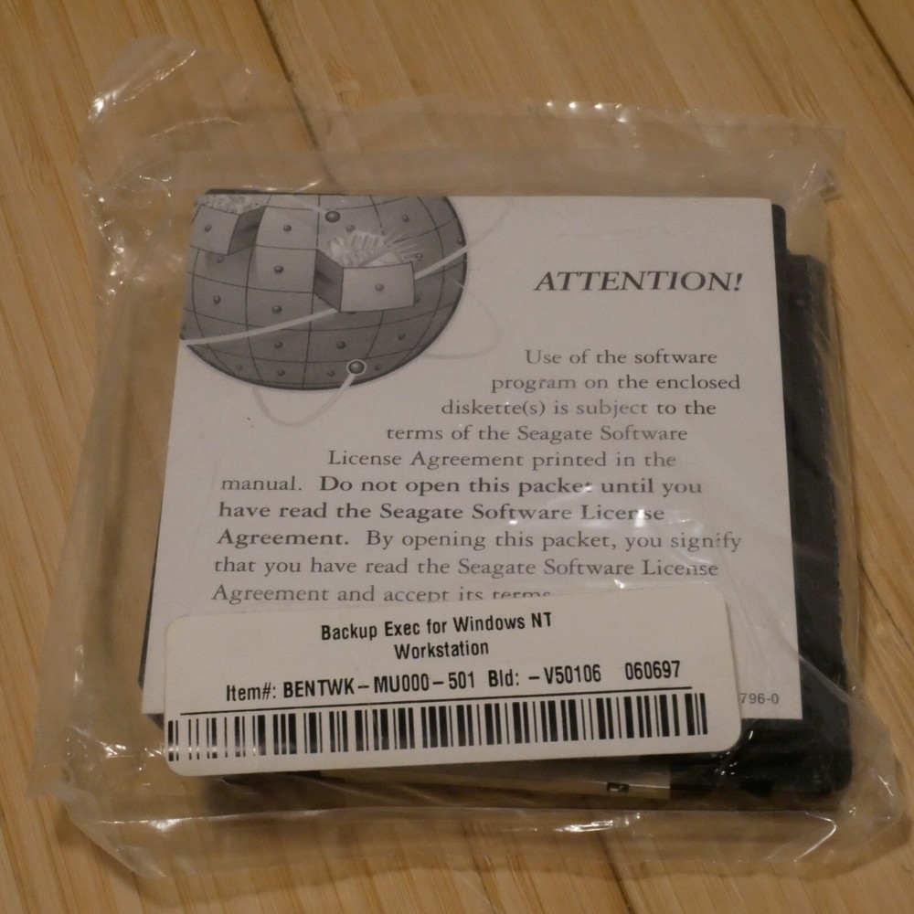 NOS Sealed Backup Exec Windows NT Workstation Edition Seagate Arcadia Software