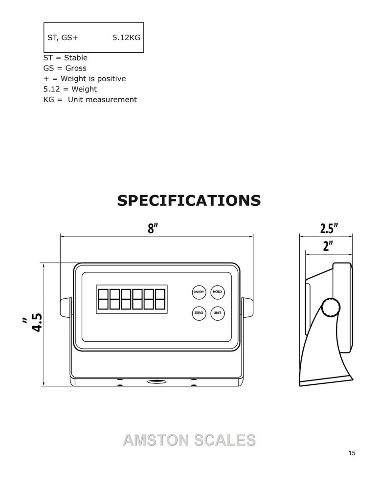 LCD SCALE CONTROLLER BRAIN SENSOR FORCE GUAGE COMPUTER TRANSDUCER PEAK HOLD