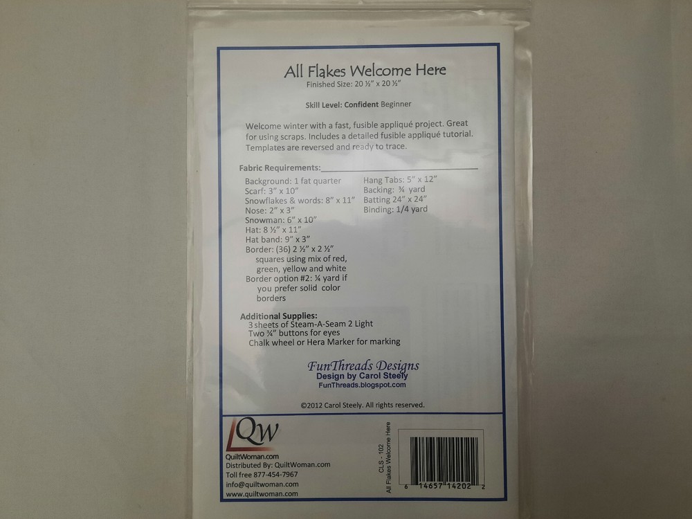 All Flakes Welcome Here Applique Pattern - FunThreads Designs #CLS-102